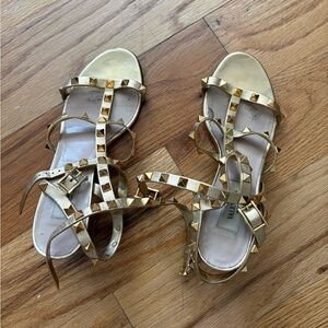Valentino Gold Studded Sandals
